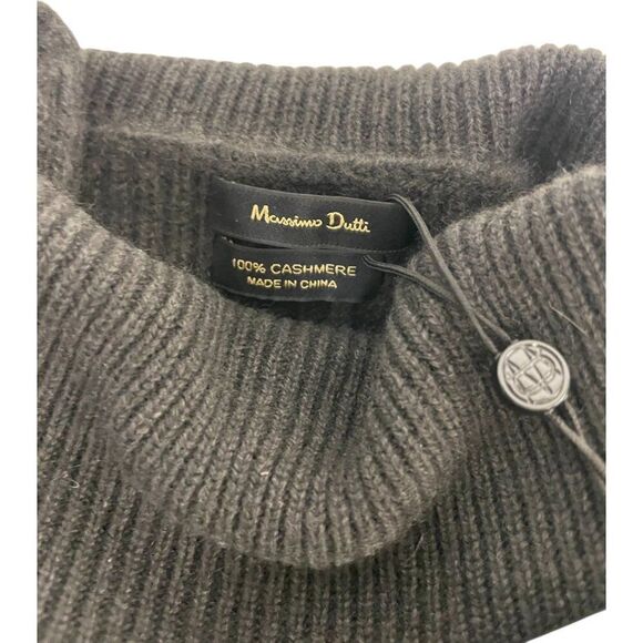 Massimo Dutti Womens Cashmere Sweater M Medium Gray TurtleNeck 5687/605 NWT - Picture 5 of 10